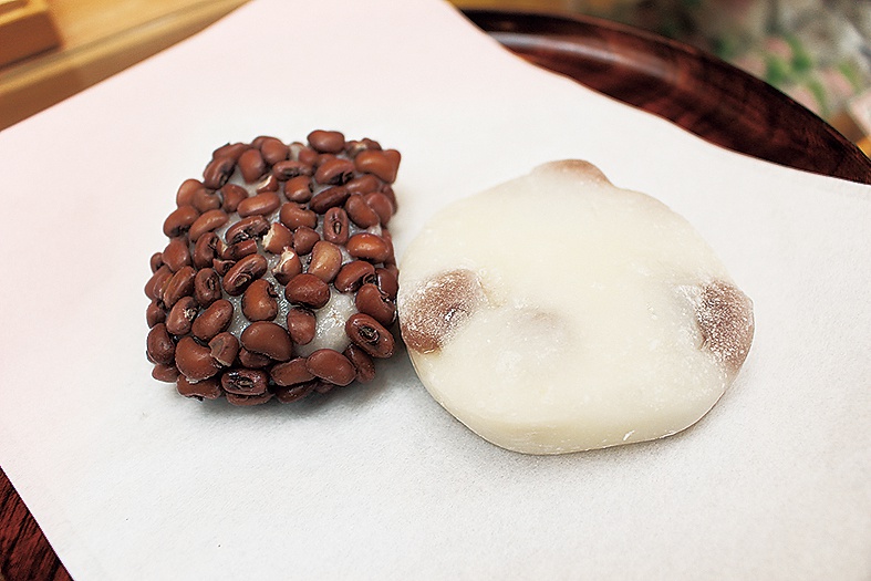 「松井生菓舗」森本産の豆を使った「ささげ餅」「金時餅」